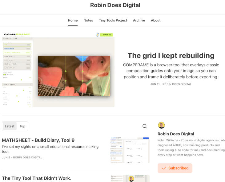 Robin Does Digital Substack